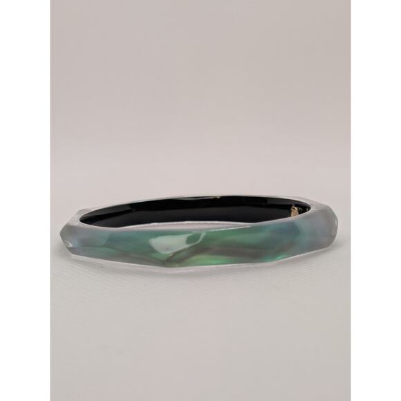 Authentic Alexis Bittar Graduated Green Faceted Bracelet $275 Size 7.5" - Picture 1 of 4